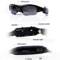 oineke 1280x960 Resolution Camera Digital Sunglasses Climbing Eyewear Video Reco (Black)