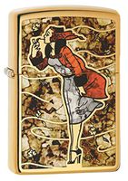 Zippo Lighter: Fusion Windy Girl - High Polish Brass 79950
