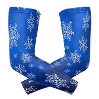 Lecintevro Christmas Snowflakes Cooling Arm Sleeves Cover Uv Sun Protection for Men Women Running Cycling Arm Warmer Sleeves 1 Pair