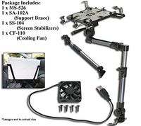 Mobotron MS-526 Heavy-Duty Laptop Mount + Screen Stabilizer+ Cooling Fan+ Supporting Brace