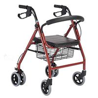 BXUFEI Heavy Duty Rollator Walker with Seat & Back Support， Bariatric Four Wheel Rolling Walker