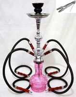 Hookah 20" Pink 4 hose shisha nargila bar narguile nargile glass water Vase pipe