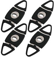 Mantello Black Plastic Guillotine Cigar Cutter (4 Pack)