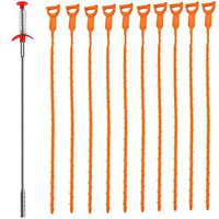 Drain Clog Remover Tool,11 Pack Drain Hair Clog Remover Drain Cleaner Tool for Sink Tube （1 Stainless Steel +10 Plastic）