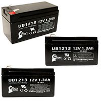 3x Pack - Werker WKA12-1.3F Battery Replacement - UB1213 Universal Sealed Lead Acid Battery (12V, 1.3Ah, 1300mAh, F1 Terminal, AGM, SLA) - Includes 6 F1 to F2 Terminal Adapters -Compatible w CSB/Prism