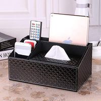 T-ZJHC Home Home Living Room Cute Tray Paper Napkin Coffee Table Remote Control Storage Box, Black Diamond Trapezoid