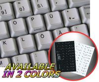 GERMAN NON-TRANSPARENT KEYBOARD STICKER ON WHITE BACKGROUND