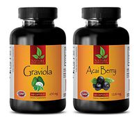 Weight Loss Vegan - GRAVIOLA Extract - ACAI Berry Extract - graviola Fruit Powder - 2 Bottles Combo (60 Capsules + 60 Capsules)