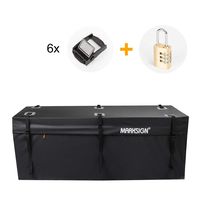 MARKSIGN 100% Waterproof Hitch Carrier Cargo Bag 58'' x 19'' x 23'' (15 Cu Ft), Waterproof Zipper and Rain Flap, 6 Lashing Straps with Cam Buckles, Zipper Lock Included
