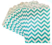 100 pcs Merchandise Gift Bags Shopping Sales Tote Bags (6" x 9", Aqua)