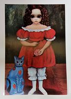 1963 Walter (Margaret) Keane Print BIG EYES Pack of 12 Cards "Calico Cat" Blank
