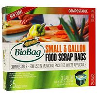 BioBag Small Food Scrap Bags, 3 Gallon 25 Ea (Pack of 6)