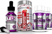 Biopharm-X T5 Raspberry Ketones Serum (30ml) + Raspberry Ketone Diet Pills (60caps) + Acai Berry Gold (2x19caps) Maximum Strength Slimming/Weight Loss & Detox Bundle