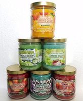 Smoke Odor Exterminator 13 oz Jar Candles Orange Lemon Splash, (6) Orange Lemon Splash, Cool Cucumber & Honeydew, Honeydew Melon, Sugar Plum, Sugar Skull & Sippin’ Sangria.