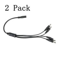 2pcs 5.5x2.1mm DC Power Female to 4 Male Splitter Plug Adatper 4 Way Connector Cable for LED Strip Lights CCTV Camera (1 to 4 splitter)