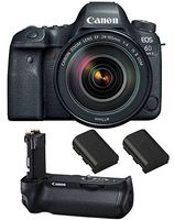 Canon EOS 6D Mark II DSLR Camera with EF 24-105mm f/4 is II USM Lens, Canon BG-E21 Battery Grip, 2 Spare Batteries