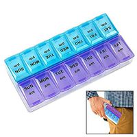 Pill Organizer, HoFire BPA Free Twice A Day Travel 7 Day Weekly Pill Box Case Large Compartments to Hold Vitamins, Cod Liver Oil, Supplements and Medication