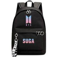 Hosston Kpop BTS Bangtan Boys Backpack Unisex Casual Schoolbag Laptop Bag College Bag Travel Rucksack Nice Gift for A.R.M.Y(Black 03-SUGA)