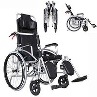 FC-LY Lightweight Folding Wheelchair,Wheelchair Multifunctional Folding Portable Elderly Aluminum Alloy Four-Wheeled Scoote