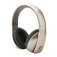 White Label AncStudio Bluetooth 4.0 Stereo Wireless Noise Cancelling 3.5mm Audio Input Headphones with Built in Mic - Gold