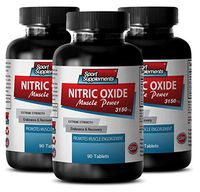 Nitric Oxide Sexual Health - Nitric Oxide Muscle Power 3150mg - Strengthens Endurance (3 Bottles - 270 Tablets)