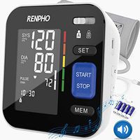 RENPHO Blood Pressure Monitor Upper Arm for Home Use with Speaker, Accurate Automatic BP Machine with Relaxing Music, Extra Large Cuff, Digital Large Display, 2-Users, 240 Recordings, FDA Approved