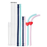 Uplord Silicone Straws Drinking Reusable, Portable Collapsible Straws with Cases and Cleaning Brushes 18pcs/Set