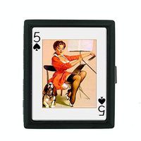 Perfection In Style Metal Cigarette Case Vintage Playing Cards Design 015