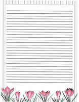 Girl's Camp Floral Lined Stationery Paper 26 Sheets