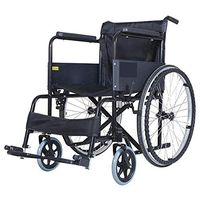 FC-LY Economic 48Cm Seat Width Foldable Steel Wheelchair with Breathable Cushion,Propelled Folding Lightweight Transit Comfort Wheelchair