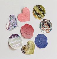 LIVDAT 12 Sets Assorted Style Decorative Adhesive Label Personalized Stickers Packaging Seals Crafts Envelope Label Decorative Sticker 5.6'' X 3.6'' (14cm x 9cm)