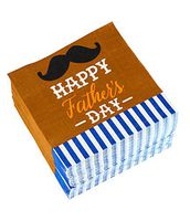 Cocktail Napkins - 150-Pack Luncheon Napkins, Disposable Paper Napkins Father's Day Party Supplies, 2-Ply, Mustache Design, Unfolded 13 x 13 Inches, Folded 6.5 x 6.5 Inches