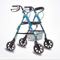 PLLP Medical Rehab Chair, Wheelchair,Lightweight Folding Aluminum Walker Health Care, Vintage Shopping Cart Walker, Old-Fashioned Four-Wheeled Scooter Foldable
