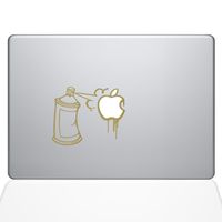 The Decal Guru Graffiti Apple Spray Can Decal Vinyl Sticker, 13" MacBook Pro (2015 & Older Models), Gold (1637-MAC-13P-G)