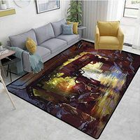 TableCoversHome Industrial Floral Door Mat, Machine Forest Pattern Printing Carpet, Durable Rugs - Living, Dinning, Office, Rooms & Bedrrom, Hallway Carpet (2'x 3')