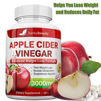Apple Cider Vinegar 100% Pure Extra Strength 3000mg (60 Veggie Capsules) for Weight Loss & Cleanse - Natural Diet Pills Women & Men for Bloating, Constipation Relief, Digestion, Energy Boost