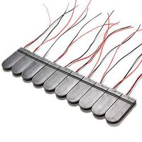 GEELYDA 12PCS CR2032 Battery Holder with Switch Plastic 2x3V Button Coin Cell CR2032 Battery Holder Case Box with Wire Lead ON-Off Switch (Black)