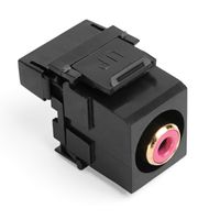 Leviton 40735-RRE QuickPort RCA 110-Type, Red Barrel, Black