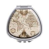Antique World Map Design Pill Case Box Western Medicine Tablet Holder Decorative Pill Box for Pocket or Purse