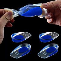 Eagles One Pair Soft Silicone Increase Heel Support Pad Cup Gel Shock Cushion Orthotic Insole Increased Plantar Foot Care Half-Height (Large (108x66mm))