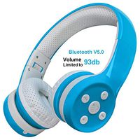 Kids Wireless Headphones, Yusonic Bluetooth V5.0 Foldable Volume Limited Kids Bluetooth Headphones with Built-in Microphone for Cell Phones TV Computer Toddler Tablet Game School Boy (Blue 1)