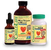 ChildLife Daily Maintenance Kit | Vitamin Supplement for Infants, Baby, Toddlers, Kids and Teens, Contains Liquid Multivitamin, Minerals, DHA, Vitamin D, C, B 12, Magnesium, Folic Acid