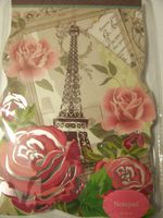 Shaped Embeliished 80 Sheet Notepad ~ Eiffel Tower Amongst the Flowers