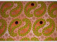 Orange/Green Paisley Rhinestone Note Cards w/ Envelopes - Set of 5