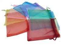 ZXUY Wedding Party Favor Satin Drawstring Organza Bags Pouch (100Pcs,Random Color)