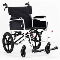 HWZLOIK Wheelchair - Drive Medical Lightweight Steel Transport Wheelchair, Fixed Full Arms, Seat Easy to Install and Release,Easy to Fold,Size; 66x89x90cm