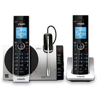 VTech DS6771-3 DECT 6.0 Expandable Cordless Phone with Connect to Cell, Siri and Google Now Access, Silver/Black, 2 Handsets and 1 Cordless Headset