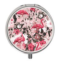 Pill Cases Metal,Custom Round Medecine Case Medecine Bottle Mini Travel Pill Vitamin Decorative Box Case Holder