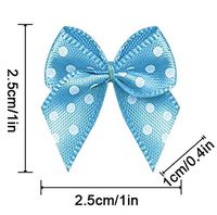 Pre-Tied Blue Satin Ribbon Gift Bows (Pack of 50)