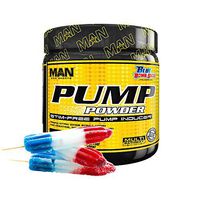Man Sports Pump Powder. Stimulant Free Blue Bomb-Sicle Flavored Workout Enhancer Drink Mix (30 Servings)